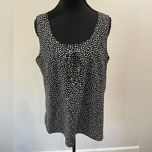 Jones New York Black and White Polka Dot Blouse